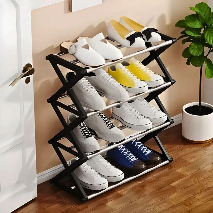 Sapateira Organizadora 4 Prateleiras Aço Utimix Multiuso Sanfonada Para Quarto Closet - imagem 5