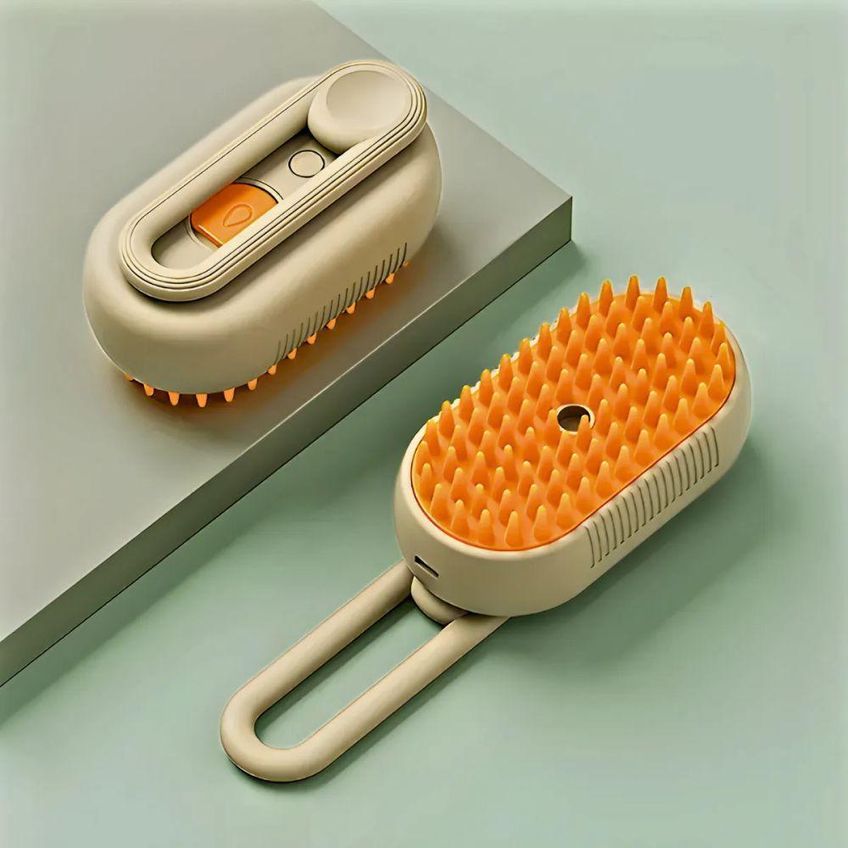 Escova A Vapor Para Pets Utimix 3 Em 1 Cães E Gatos Removedor De Pelos Massageadora Abs Recarregável - imagem 4
