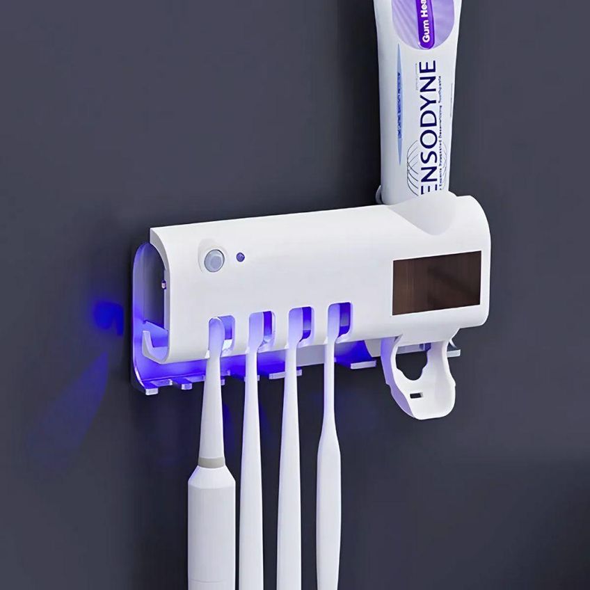 Suporte Para Escova De Dentes Utimix Com Esterilizador UV E Dispenser Automático 5V - imagem 2