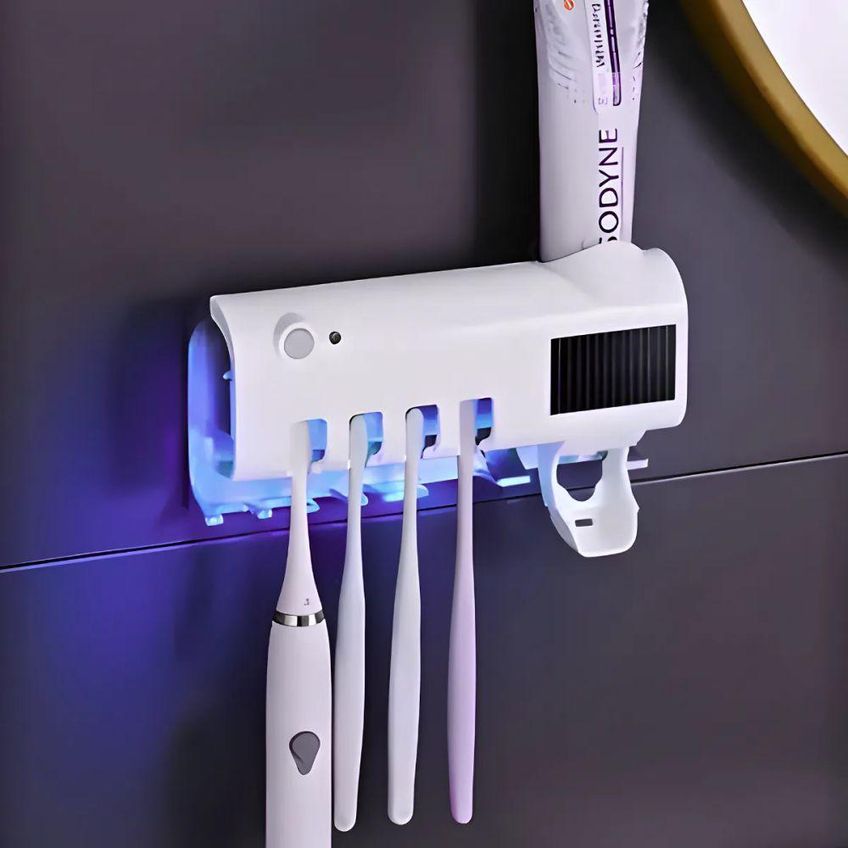 Suporte Para Escova De Dentes Utimix Com Esterilizador UV E Dispenser Automático 5V - imagem 5