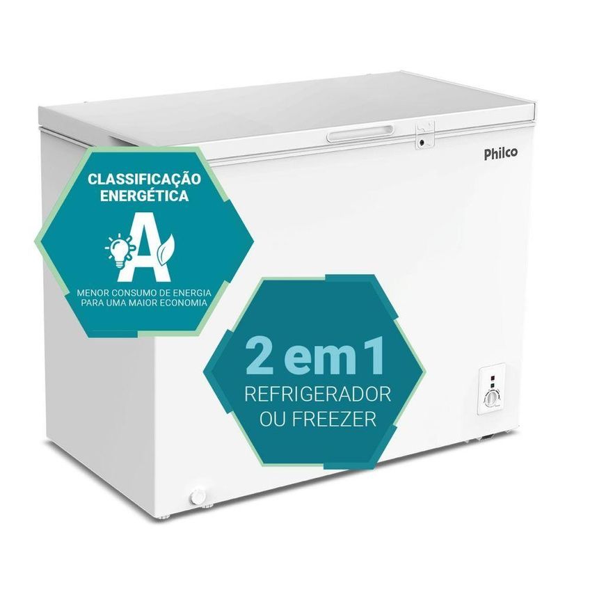 Freezer Horizontal Philco PFH260B Degelo Manual 253L 2 em 1 Branco 220V - imagem 2