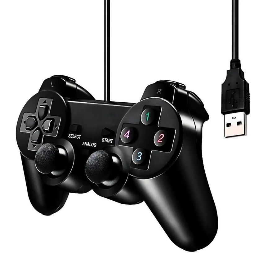 Controle USB para PC Utimix FR-202 Joystick Dualshock Analógico com Vibração Preto - imagem 3
