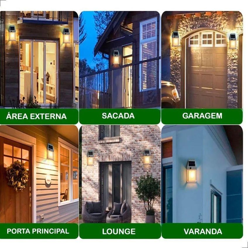 Arandela Solar Com Sensor De Movimento BK-88 LED Vintage Para Área Externa Jardim E Muro Utimix - imagem 5