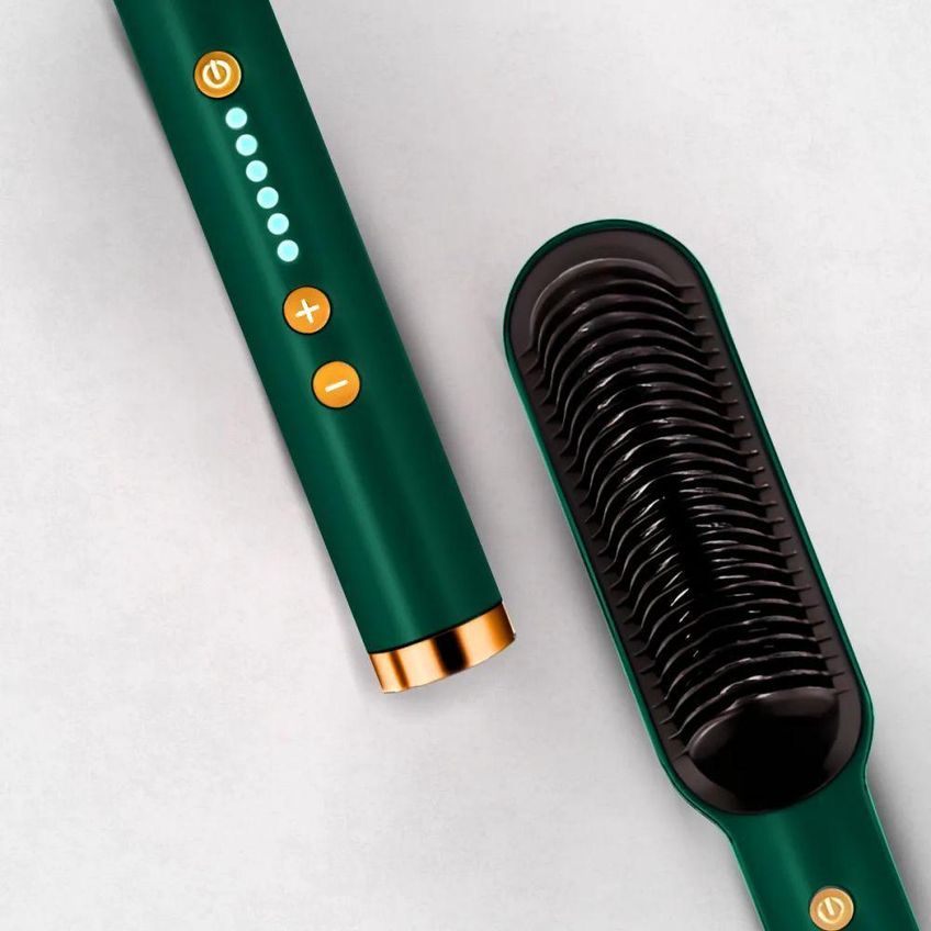 Escova Alisadora De Cabelo 5 Em 1 Profissional Verde Utimix Cerdas Cerâmicas Íons Bivolt - imagem 3