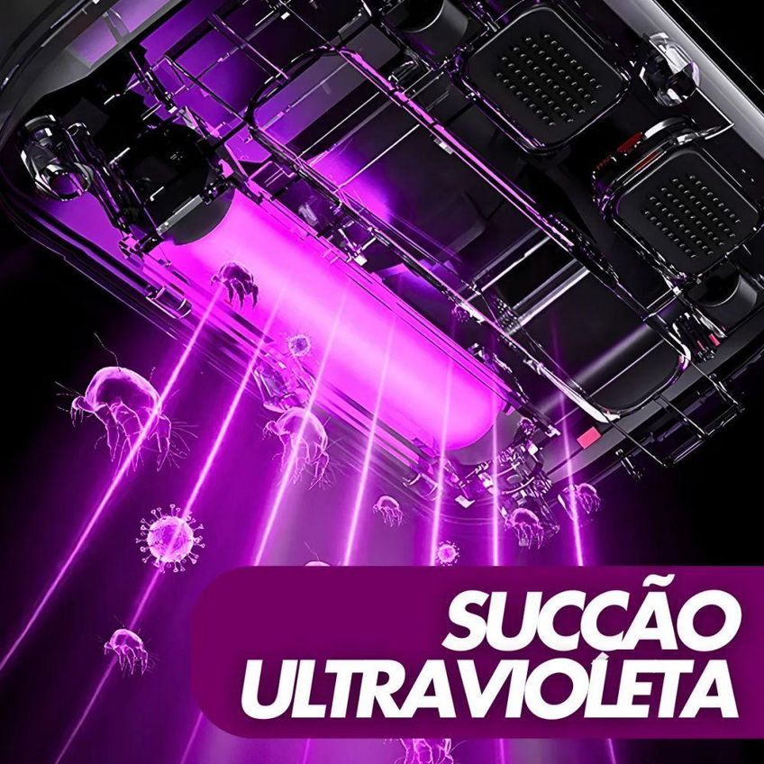 Aspirador De Ácaros Sem Fio Portátil Para Cama Sofá E Colchão Roxo Filtro Hepa Recarregável Utimix - imagem 3