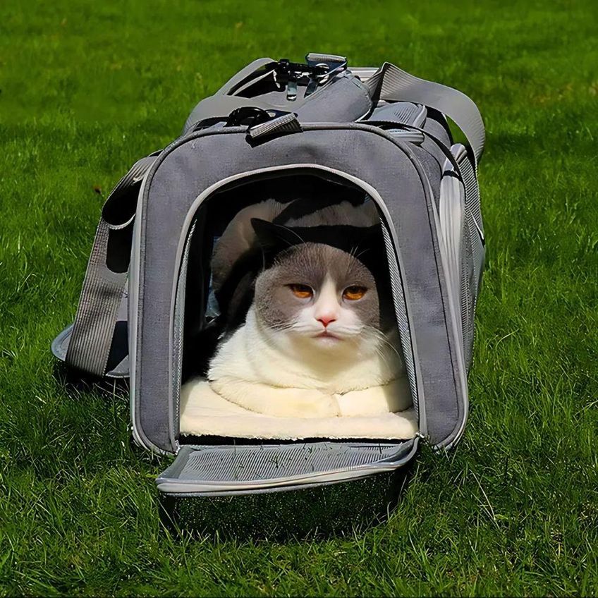 Bolsa De Transporte Para Pet Utimix Cães E Gatos Viagem Respirável Verde Tamanho Único - imagem 4