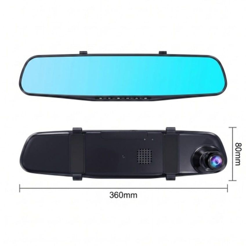 Espelho Retrovisor Veicular Frontal Full HD 1080p Ré Visão Noturna Micro SD Preto Utimix - imagem 3