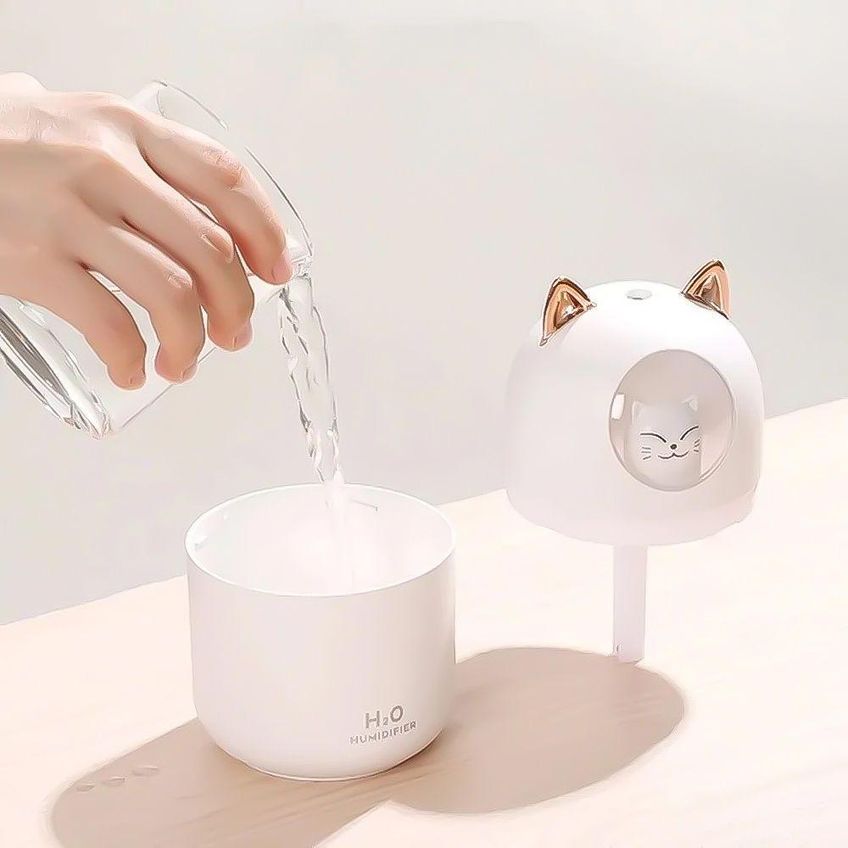 Umidificador Aromatizador Difusor Infantil Utimix 300ml Gatinho Com Luz RGB USB DC5V - imagem 3