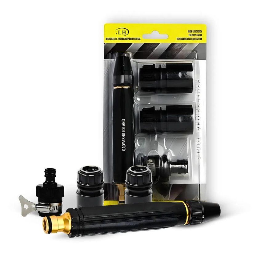 Bico De Alta Pressão Para Mangueira 3 Em 1 Jato Ajustável Engate Rápido Kit 4 Peças Utimix - imagem 2