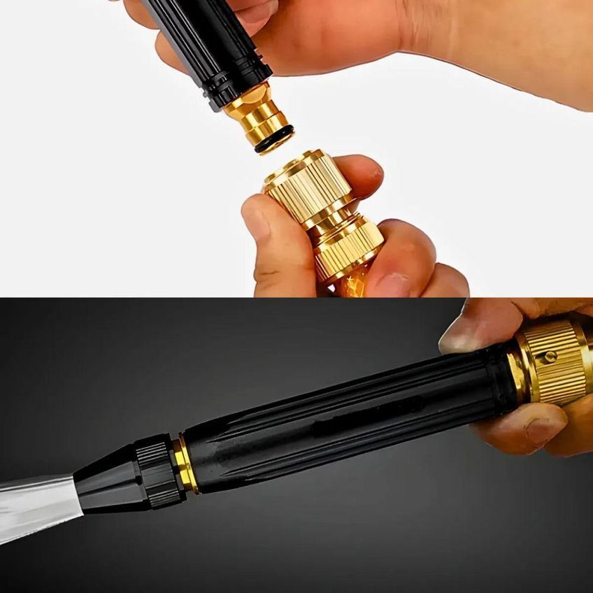 Bico De Alta Pressão Para Mangueira 3 Em 1 Jato Ajustável Engate Rápido Kit 4 Peças Utimix - imagem 5