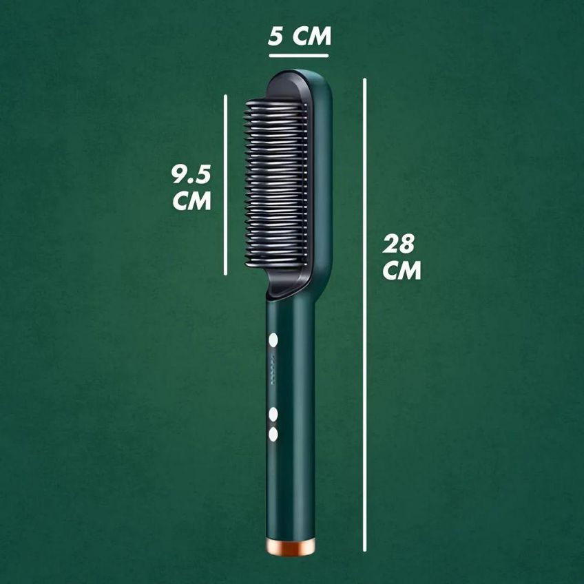 Escova Alisadora De Cabelo 5 Em 1 Profissional Cerdas Cerâmicas Verde Utimix Bivolt - imagem 3