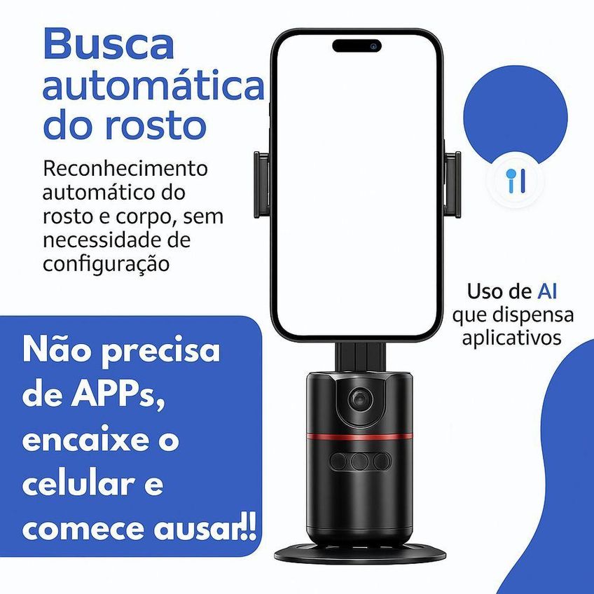 Suporte Gimbal Para Celular Utimix Rastreador Facial 360 Estabilizador Automático Recarregável - imagem 4