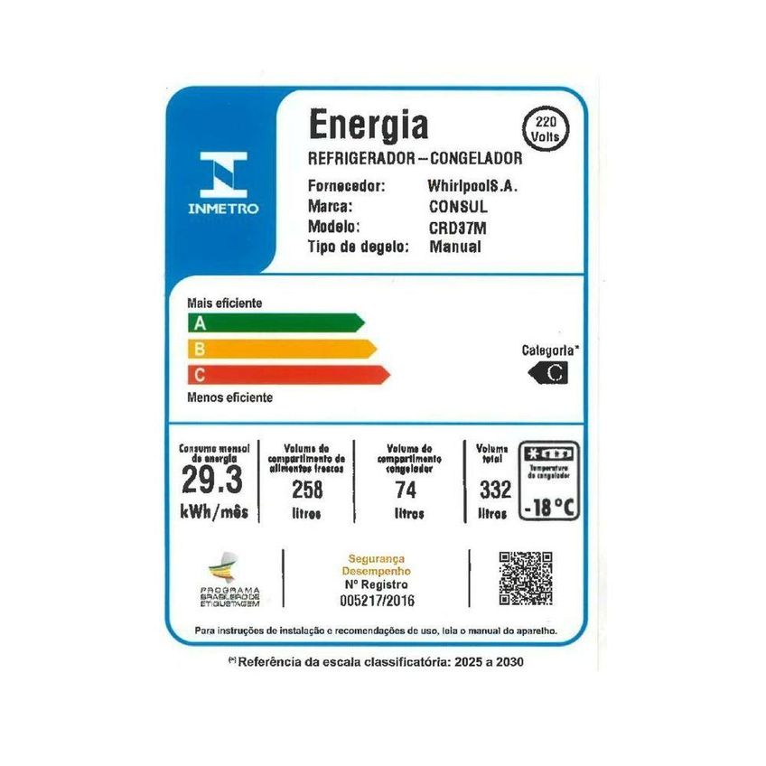 Geladeira Consul Duplex Cycle Defrost 332l Com Display LED Modelo CRD37MB Branca 220V - imagem 5