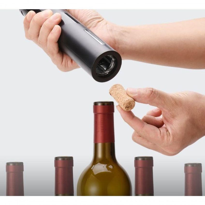 Abridor De Vinhos Elétrico Automático Aço Inox Com Cortador De Lacre Presente Sommelier Utimix - imagem 4