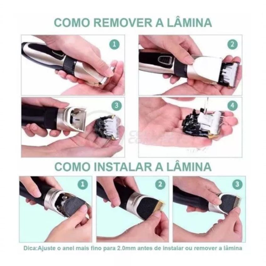 Máquina De Tosa Para Pets Utimix Aparador De Pelos Cães E Gatos Recarregável Silenciosa Lâmina Inox - imagem 4