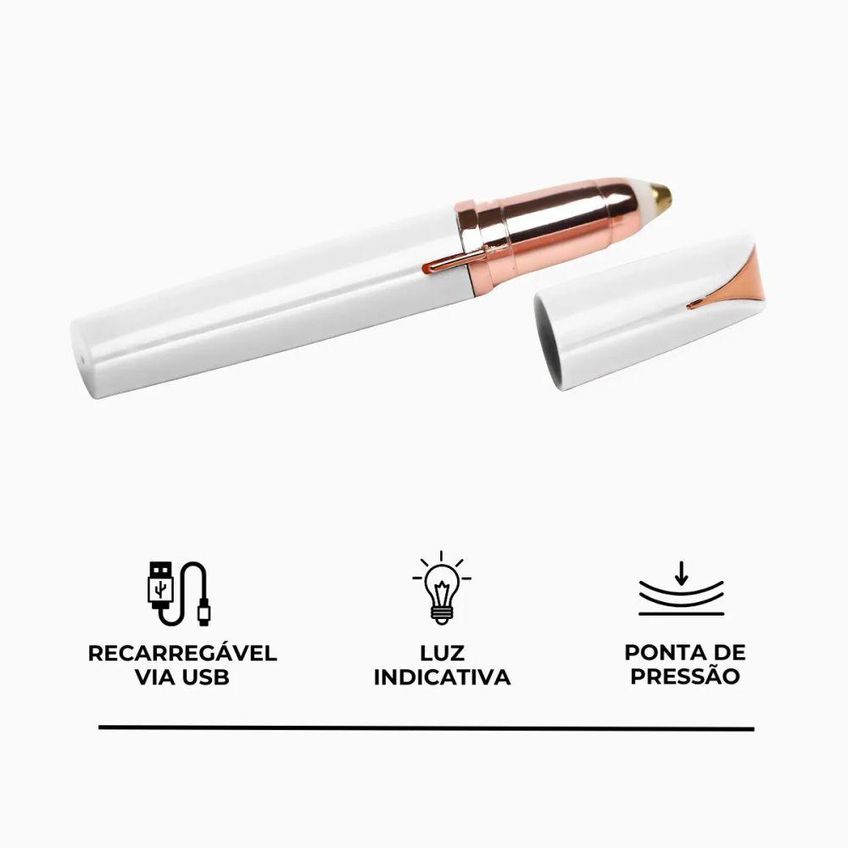Caneta Depiladora Indolor Para Sobrancelhas Alta Precisão Feminina Rosto Buço Axilas Portátil Utimix - imagem 2