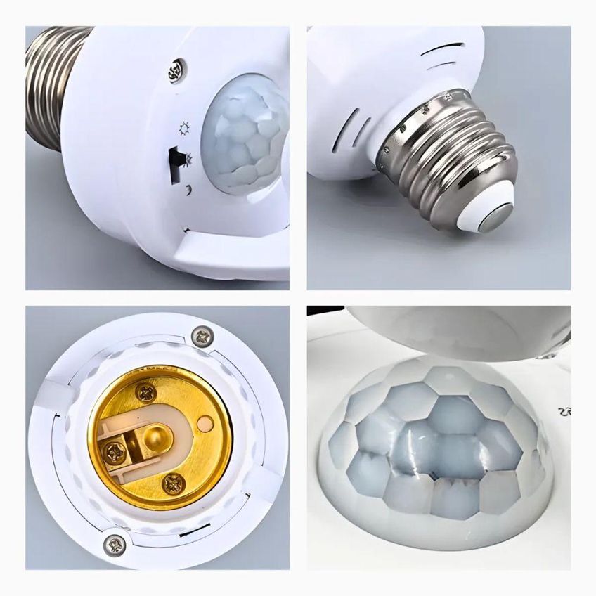 Sensor De Presença Para Lâmpada Soquete E27 Com Fotocélula Bivolt Branco Utimix - imagem 4