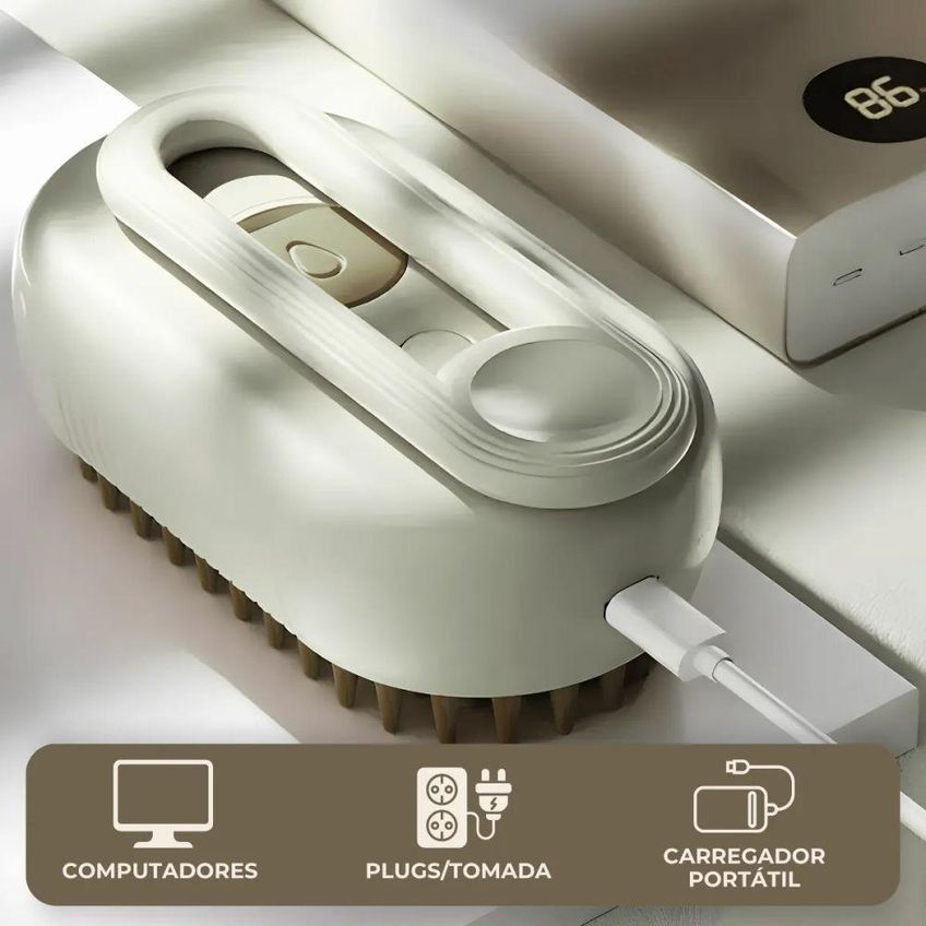 Escova A Vapor Para Pets Utimix 3 Em 1 Cães E Gatos Abs Recarregável Tamanho Único - imagem 2