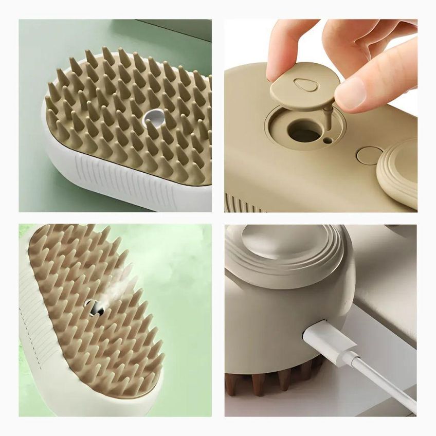 Escova A Vapor Para Pets Utimix 3 Em 1 Cães E Gatos Abs Recarregável Tamanho Único - imagem 3
