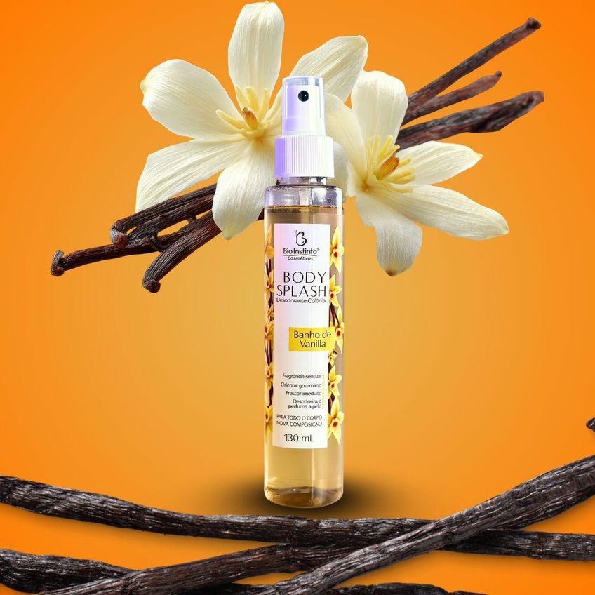 Body Splash Banho De Vanilla Feminino Doce Suave Frescor Diário Utimix 130ml - imagem 3