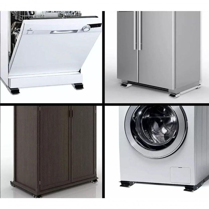 Base Suporte Com Rodinhas Ajustável Utimix Para Geladeira Máquina De Lavar Freezer Frigobar - imagem 4