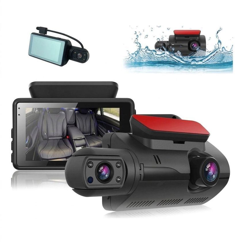 Câmera Veicular Dvr Dupla Frontal E Interna Full Hd Visão Noturna Gravação Em Loop 12v Utimix - imagem 3