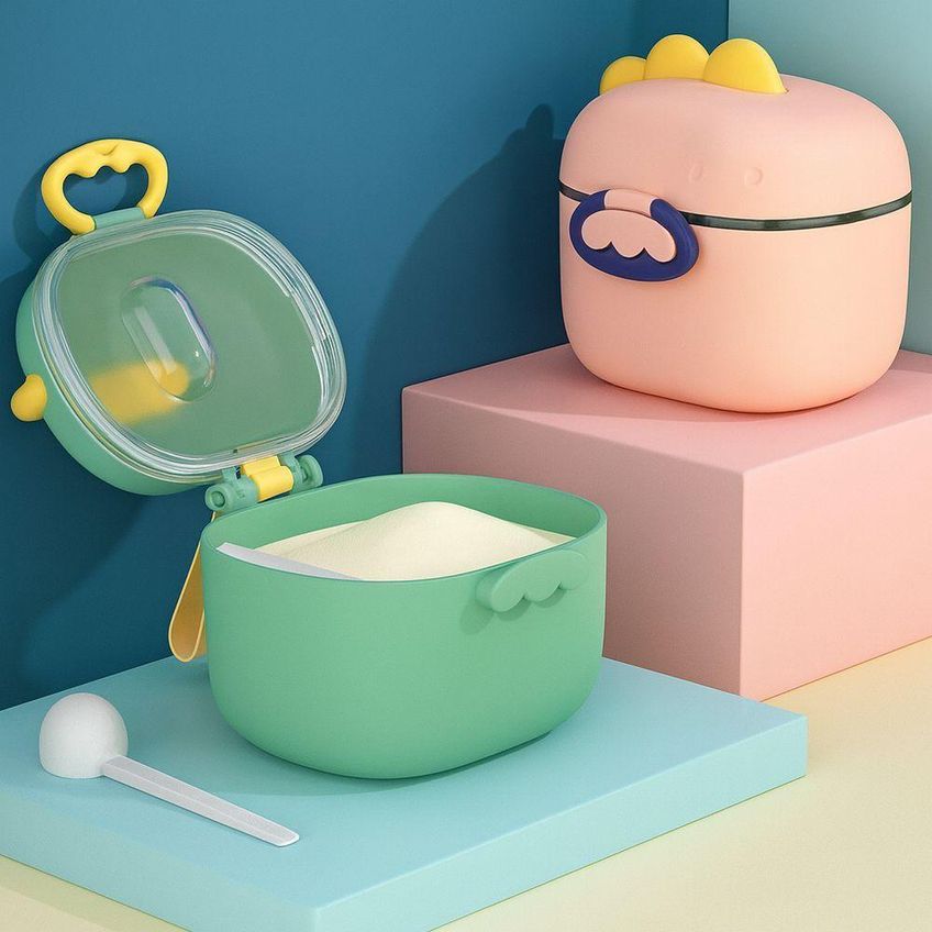 Pote Dosador de Leite em Pó Infantil Tamanho P com Colher Medidora Rosa Plástico BPA Free Utimix - imagem 3