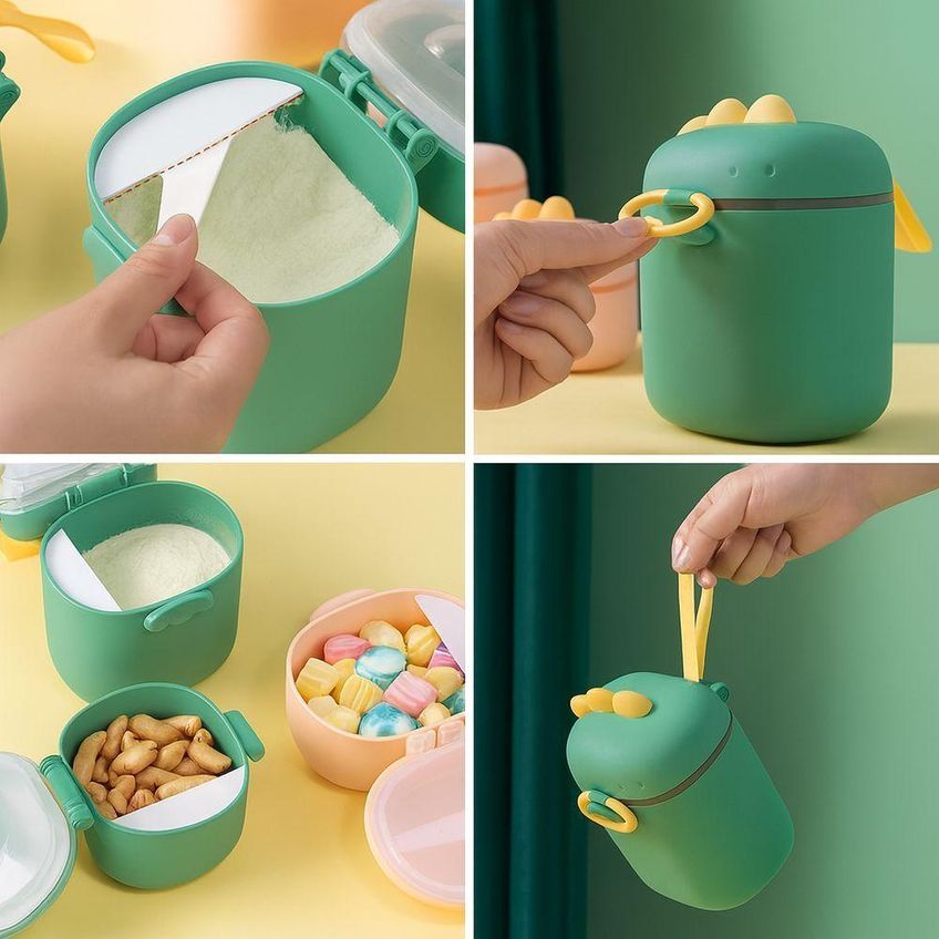 Pote Dosador de Leite em Pó Infantil Tamanho P com Colher Medidora Rosa Plástico BPA Free Utimix - imagem 5