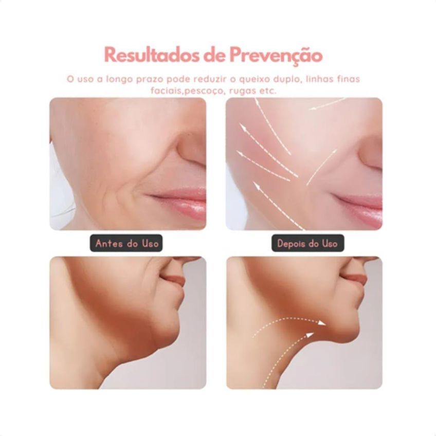 Massageador Facial Elétrico Utimix Led Fototerapia Antirrugas Recarregável Usb Branco Único - imagem 3