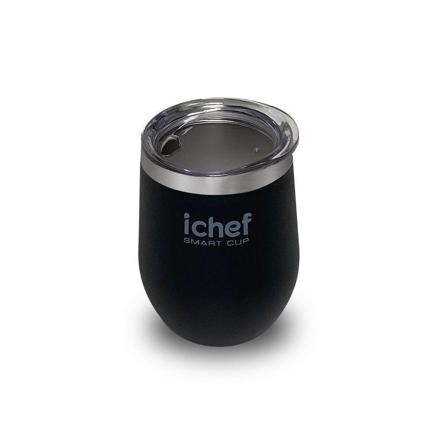 Copo Térmico Smart Cup Inox Com Tampa Tecnologia Parede Dupla A Vácuo 350ml Preto Ichef - imagem 4