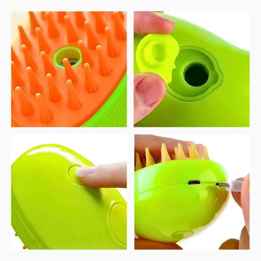Escova Autolimpante A Vapor Para Pets Utimix 3 Em 1 Cães E Gatos - imagem 3