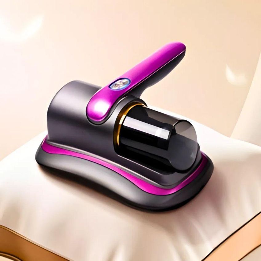 Aspirador De Ácaros Sem Fio Portátil Com Luz UV Para Cama Sofá E Colchão ABS Filtro HEPA Roxo Utimix - imagem 3