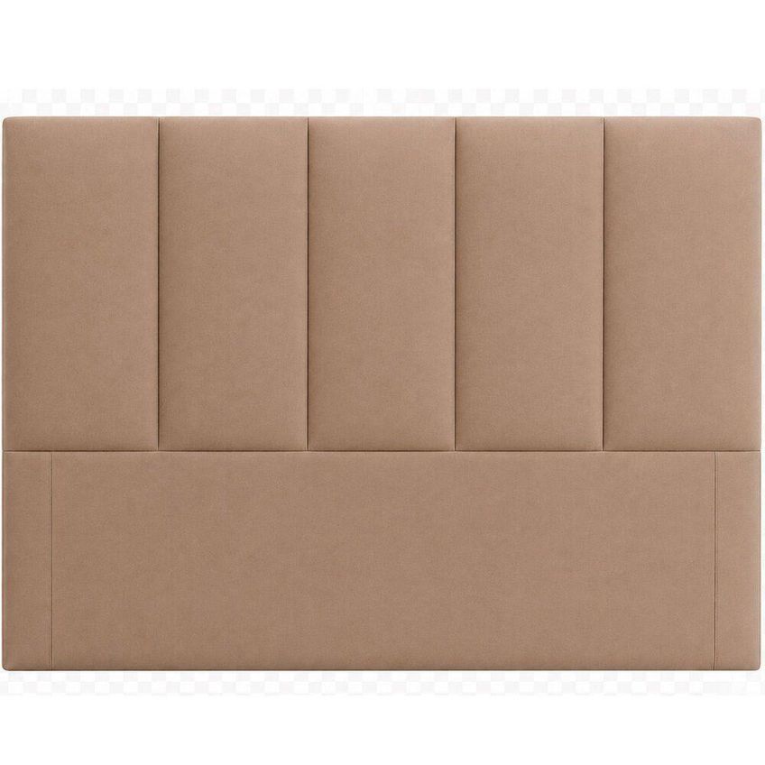 Cabeceira Casal Valência Fixação No Box Estrutura Mdf Veludo Bege Médio Sono Design - imagem 3