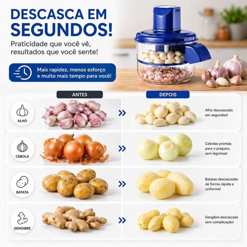 Descascador Elétrico Automático Multifuncional De Frutas Batata E Legumes Aço Inoxidável Plástico - imagem 3