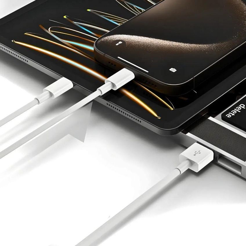 Cabo Lightning Usb Carga Rápida Nylon Trançado Reforçado 1 Metro Transmissão De Dados Utimix - imagem 5