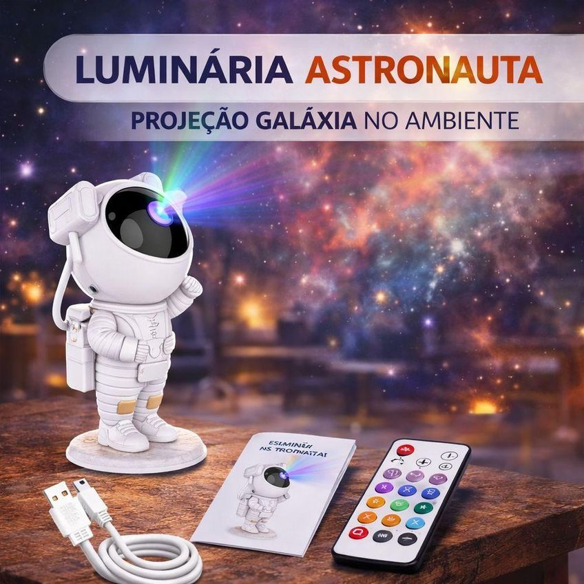Luminária Projetor De Galáxia Astronauta Led Rgbw Céu Estrelado Nebulosa Para Quarto Teto Utimix - imagem 5