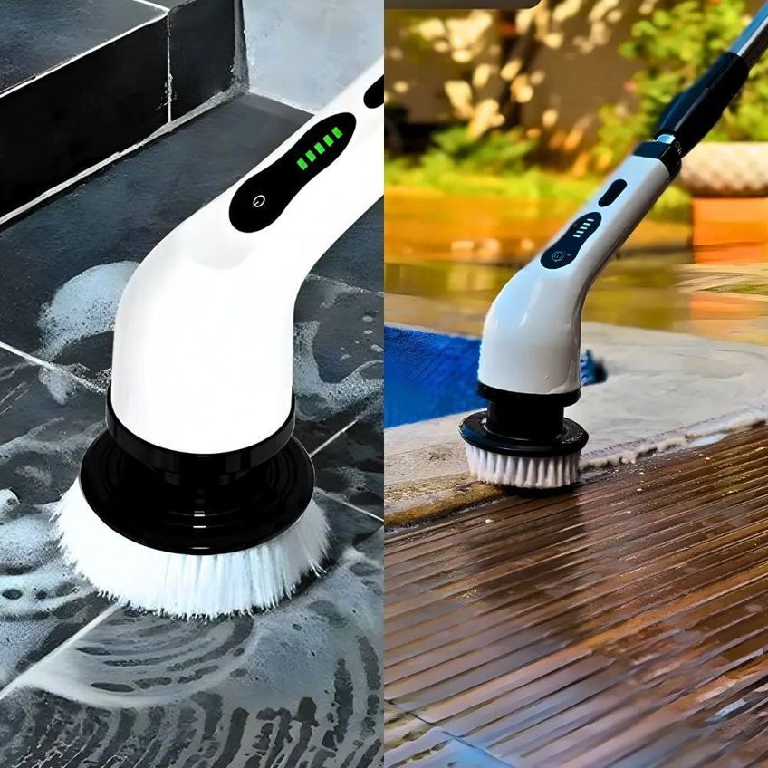 Esfregão Elétrico Giratório 360 Recarregável Plástico Abs Cabo Extensível Para Piso Vidro Azulejo - imagem 5