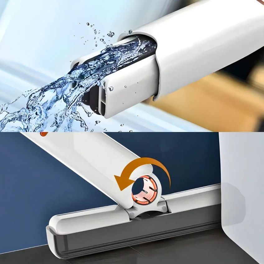 Mini Mop Rodinho Esfregão Portátil Dobrável Limpeza Rápida Plástico Abs E Algodão Sistema De Torção - imagem 3