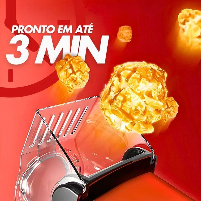 Máquina De Pipoca Elétrica Utimix Doméstica 1200w Sem Óleo Saudável 110v - imagem 3