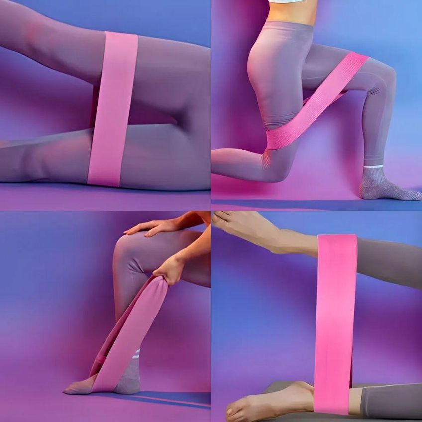 Faixa Elástica De Resistência Para Exercícios Kit 3 Hip Resistance Bands Antiderrapante Tecido - imagem 3