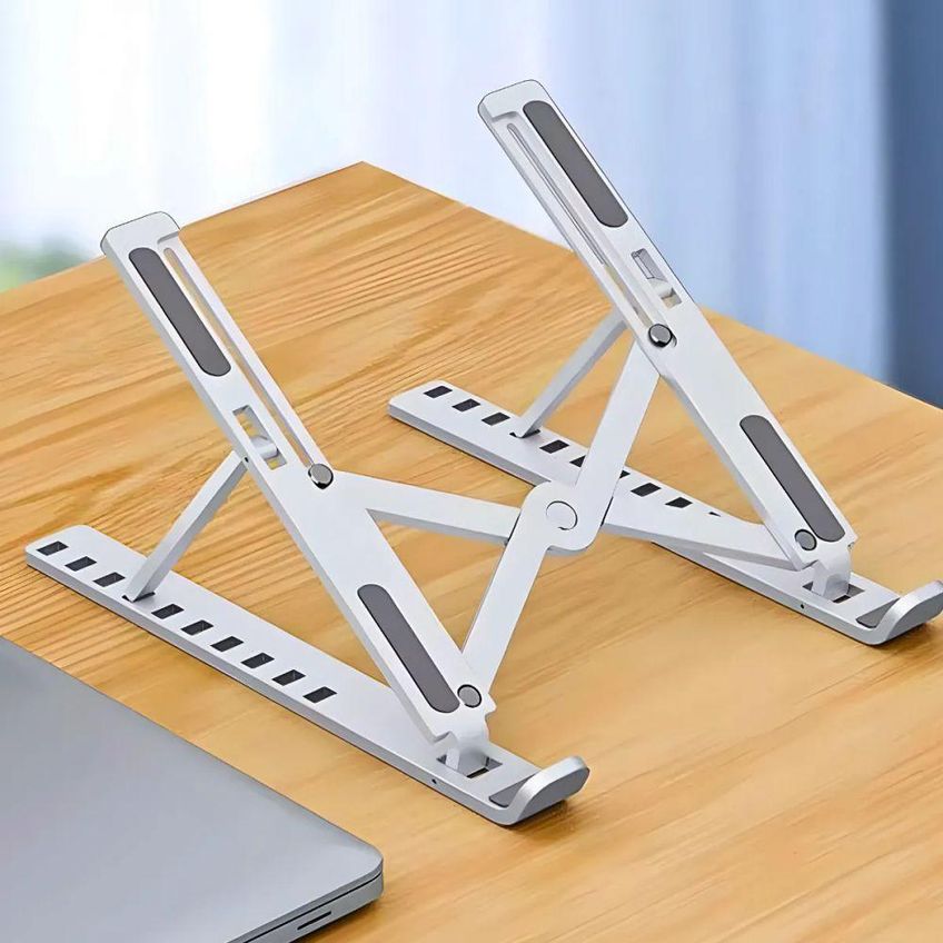 Suporte Para Notebook Ajustável Em Altura Ergonômico Dobrável Universal Plástico Leve Utimix - imagem 5