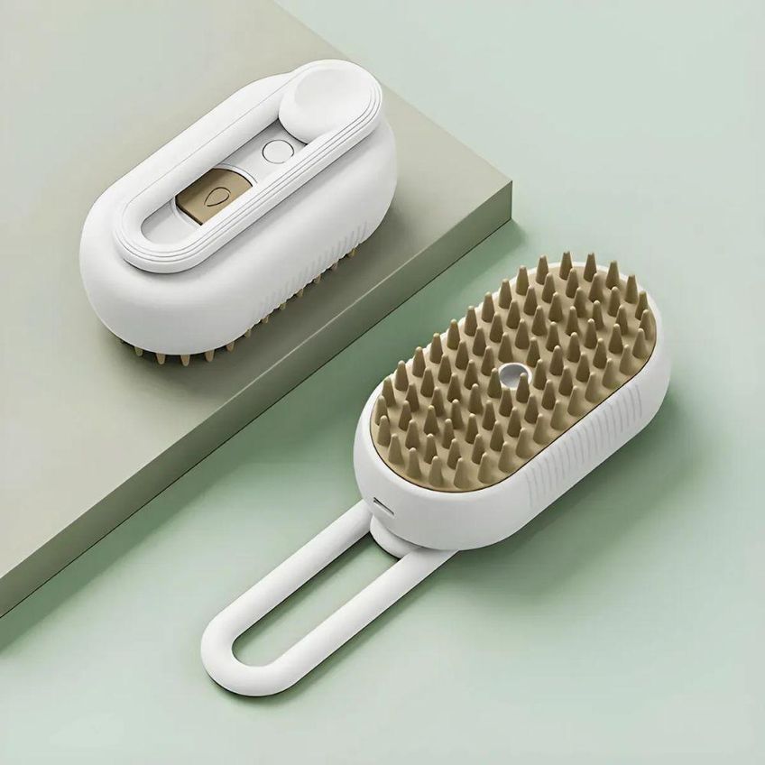 Escova A Vapor Para Pets Utimix 3 Em 1 Cães E Gatos Removedor De Pelos Massageadora Abs Recarregável - imagem 3