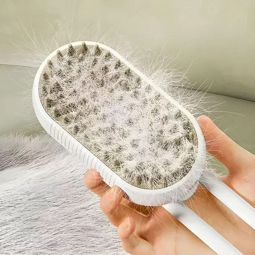 Escova A Vapor Para Pets Utimix 3 Em 1 Cães E Gatos Removedor De Pelos Massageadora Abs Recarregável - imagem 5