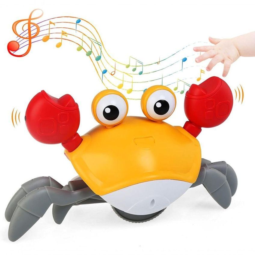 Brinquedo Infantil Caranguejo Fujão Com Música Luz Suave Sensor De Obstáculos Interativo Utimix - imagem 5