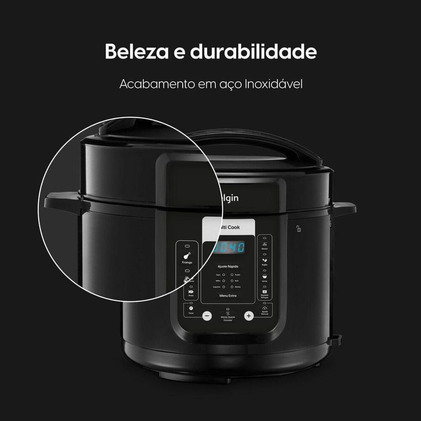 Panela De Pressão Elétrica Elgin Multi Cook 5l 900w 14 Funções Inox 110v - imagem 5