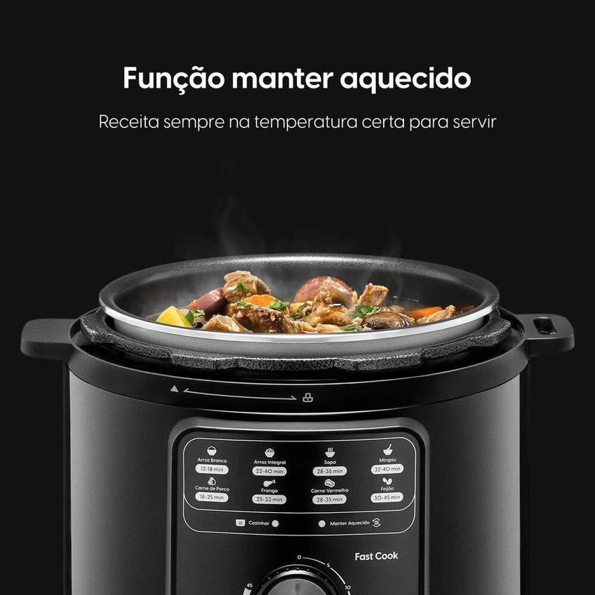Panela De Pressão Elétrica Elgin Fast Cook 4l 900w Preto 110v - imagem 4