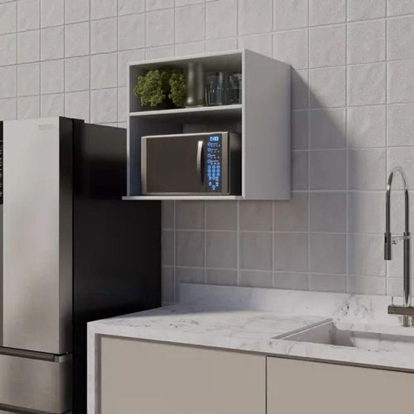 Armário Suspenso Prática Moderna Sem Porta MDF 57,5cm Branco Technox - imagem 3