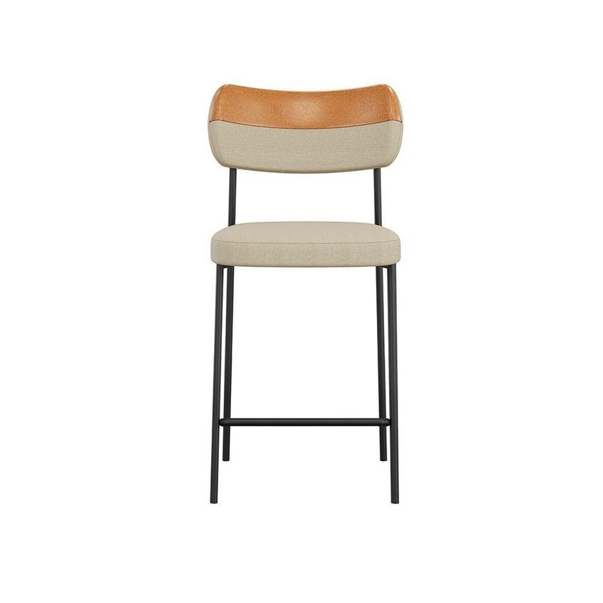 Banqueta Mona Assento Em Courino Base Fixa Com Encosto Amarelo SSX Multicoisas - imagem 2