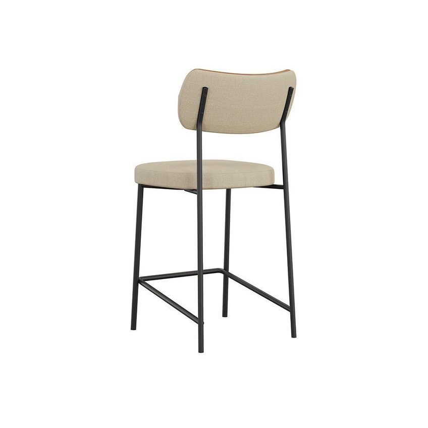 Banqueta Mona Assento Em Courino Base Fixa Com Encosto Amarelo SSX Multicoisas - imagem 3