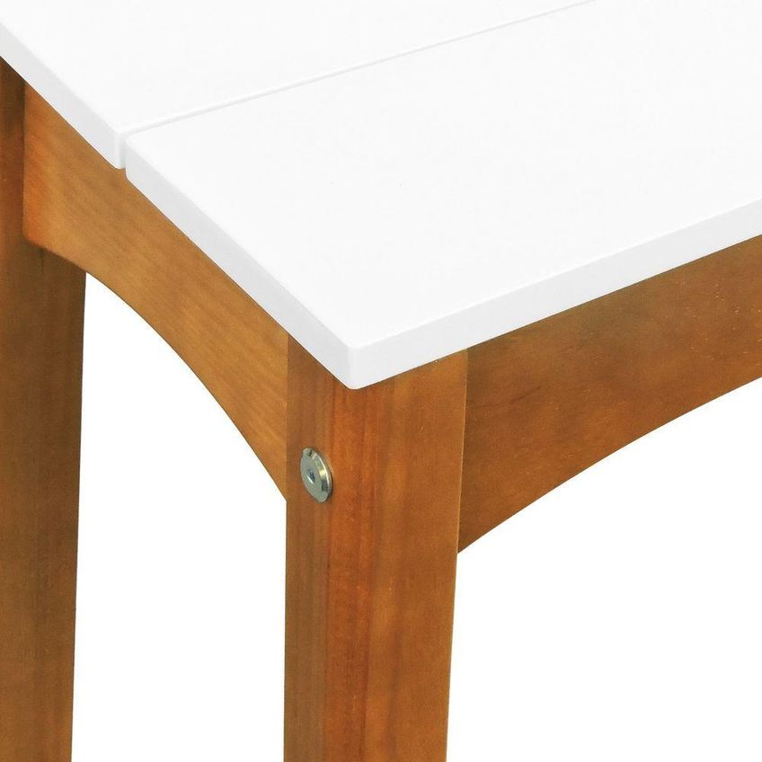Banco Áustria Sem Porta Sem Gavetas Madeira Maciça E MDF 127cm Amêndoa E Branco Decorise - imagem 3